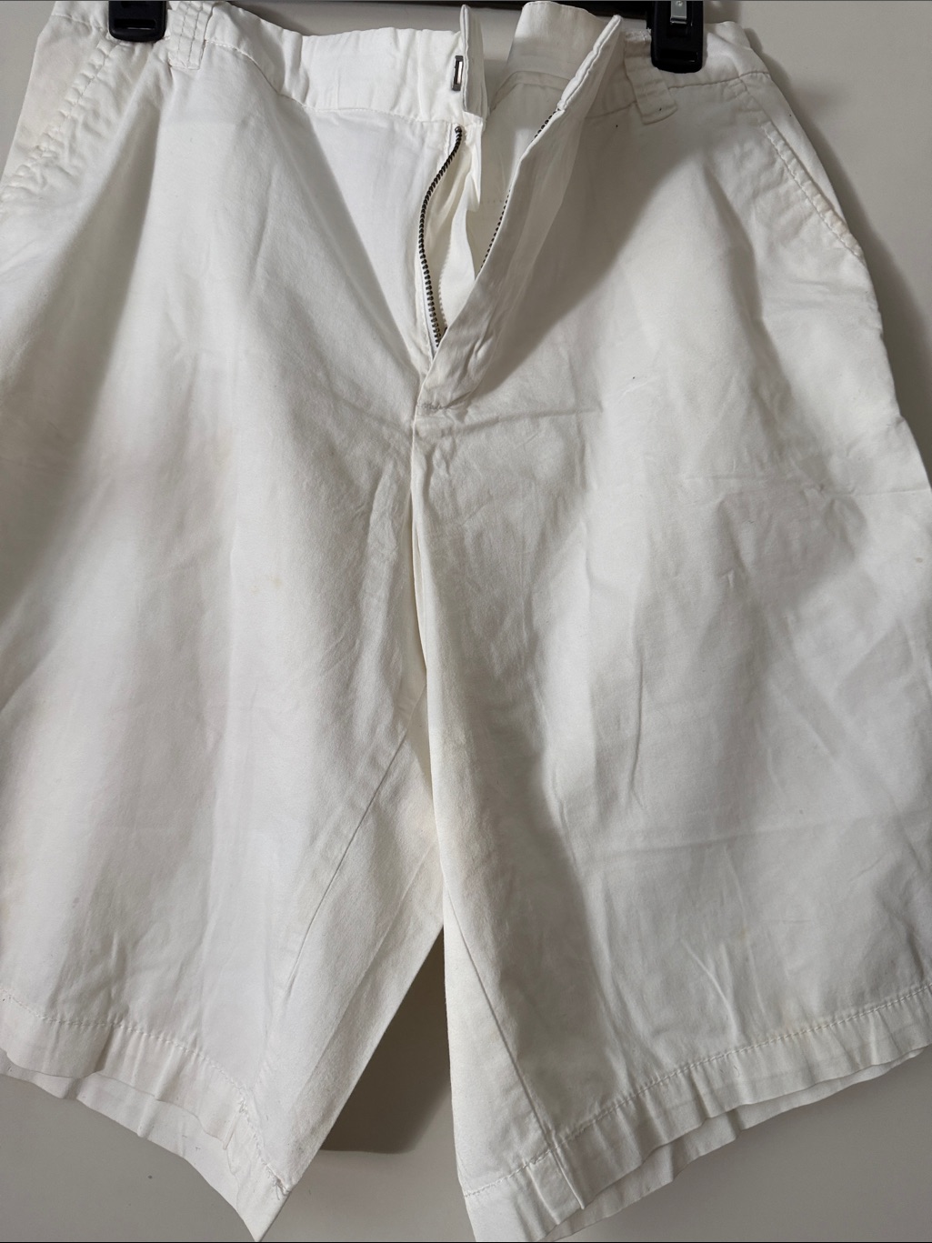 Merona White Cotton Shorts With Front Zipper